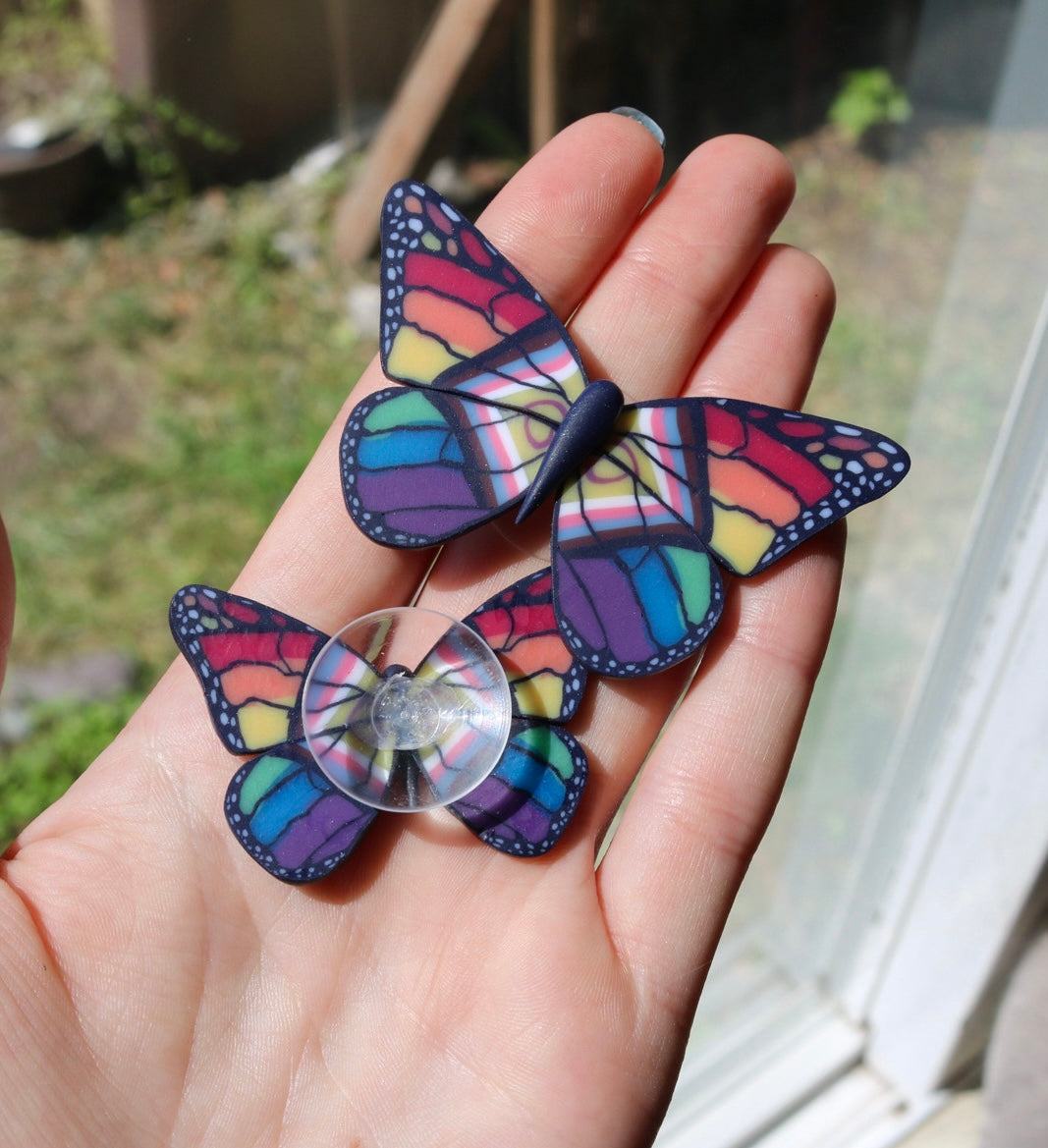 Pride Flag Butterfly Window Suction Decor - Two Pack!