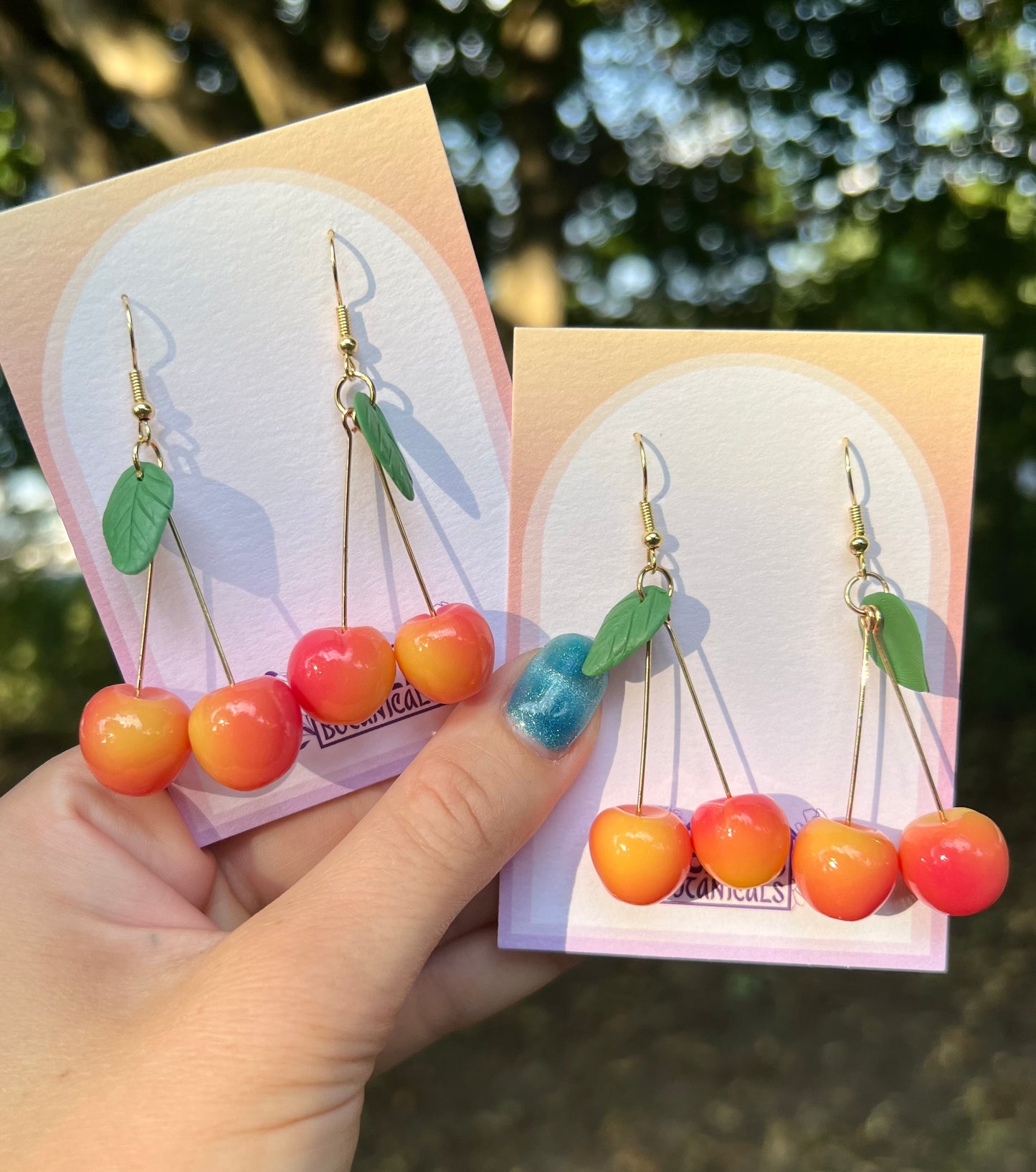 Rainier Cherry Earrings PRESALE, SHIPS 11/20 - 11/23 - Polymer Clay Dangle Earrings