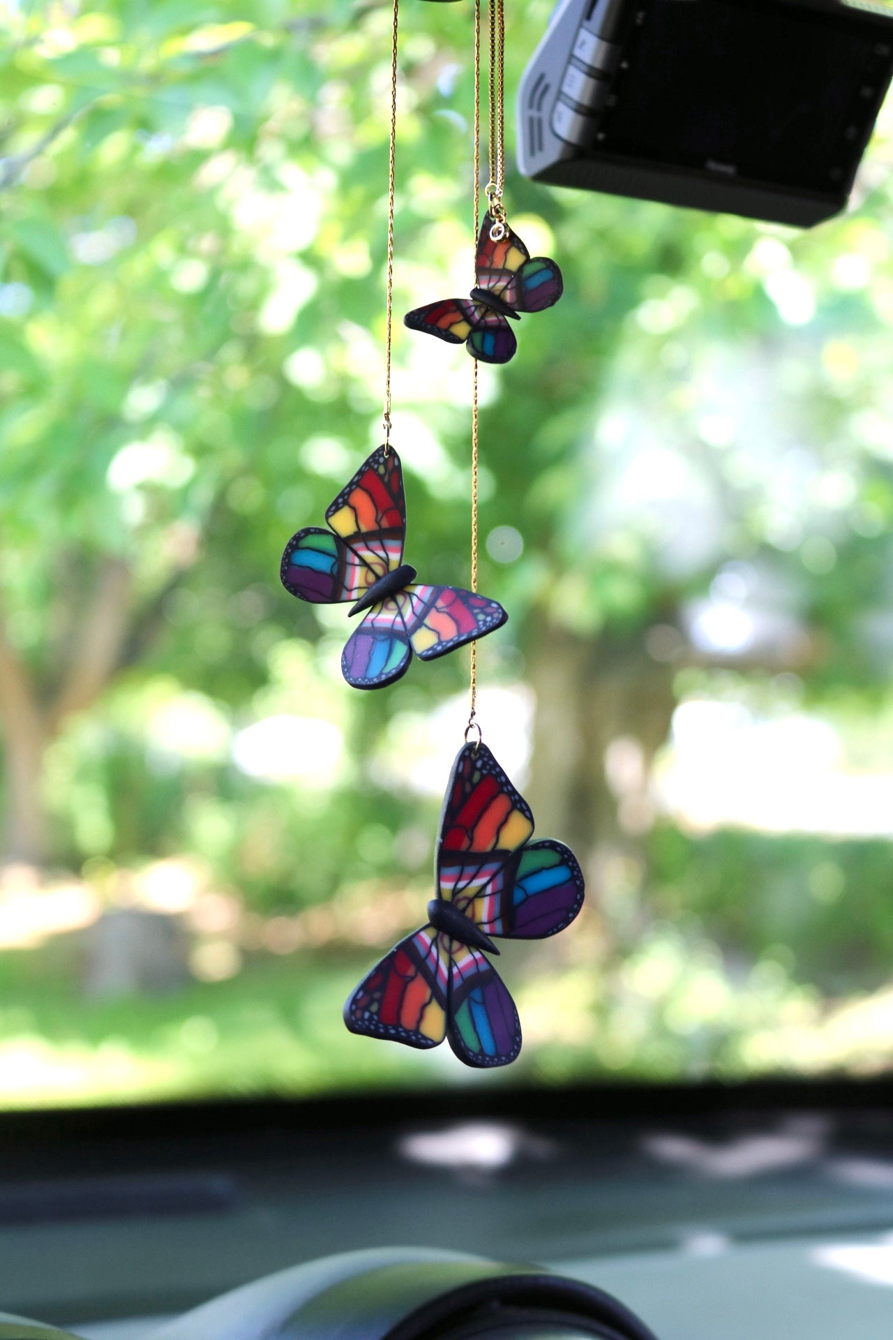 Pride Flag Butterfly Car Charm
