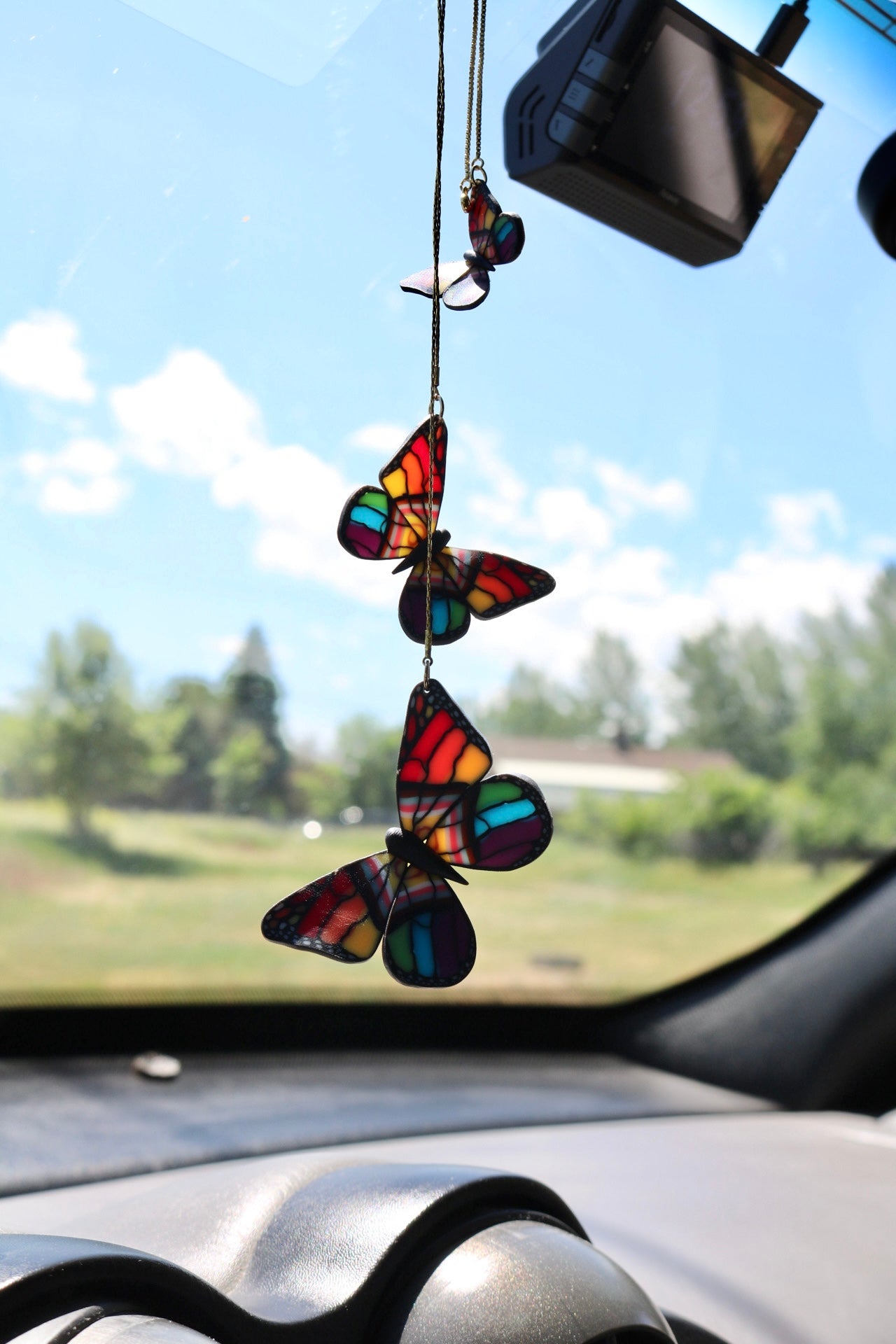 Pride Flag Butterfly Car Charm