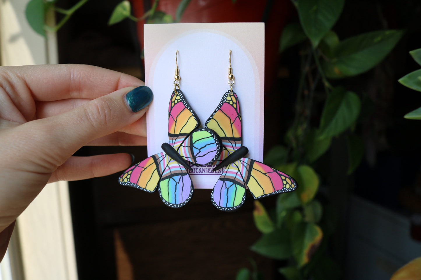 XLARGE Pride Flag Butterfly Earrings