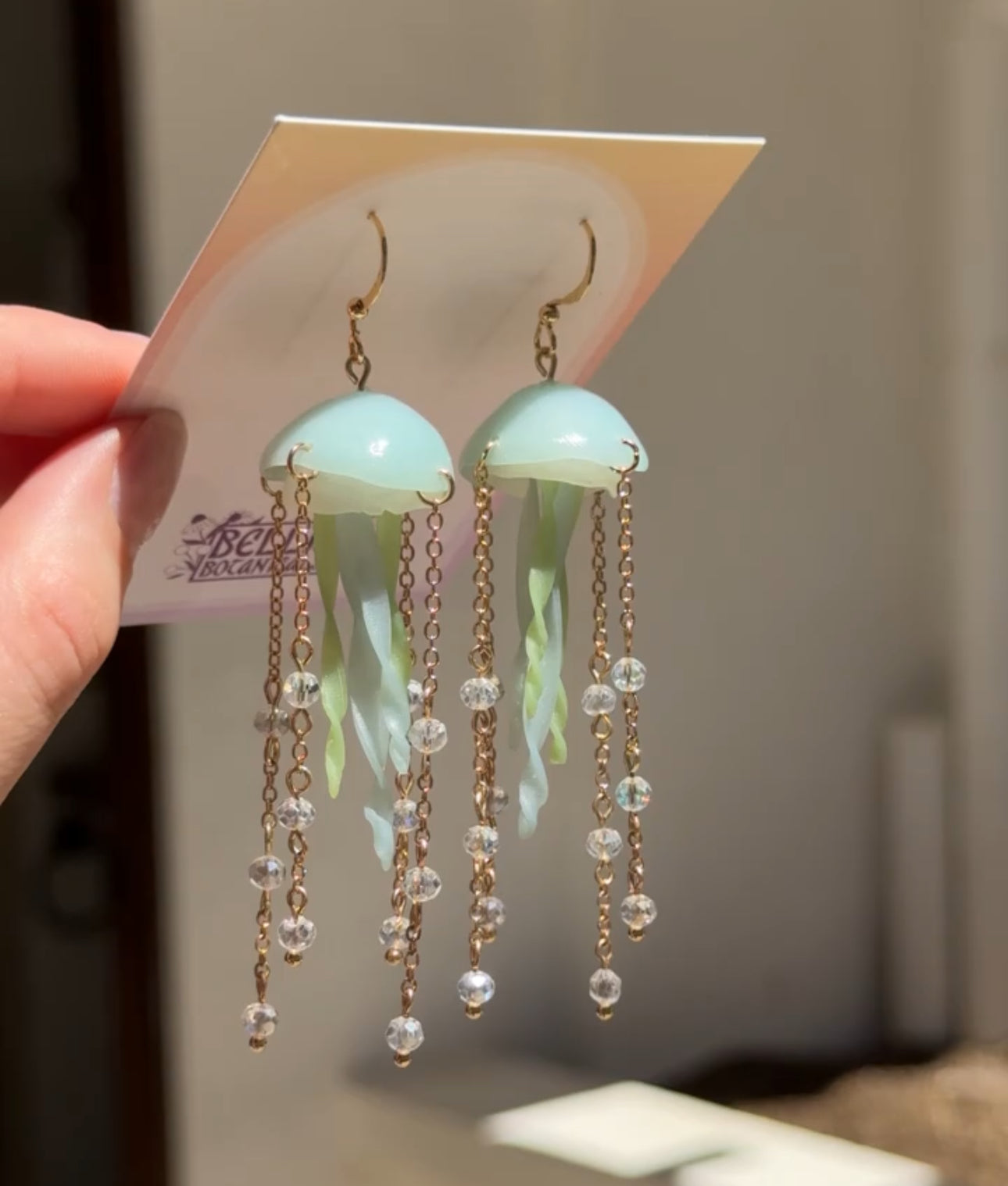 Translucent Jellyfish - Polymer Clay Dangle Earrings