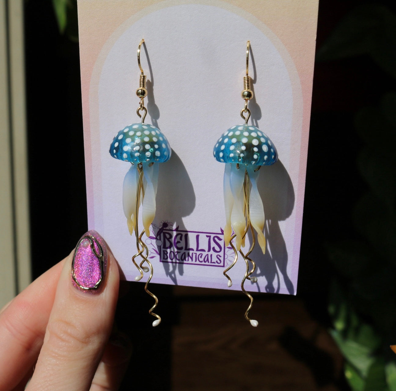 White-Spotted Jellyfish Earrings • Gold or Silver