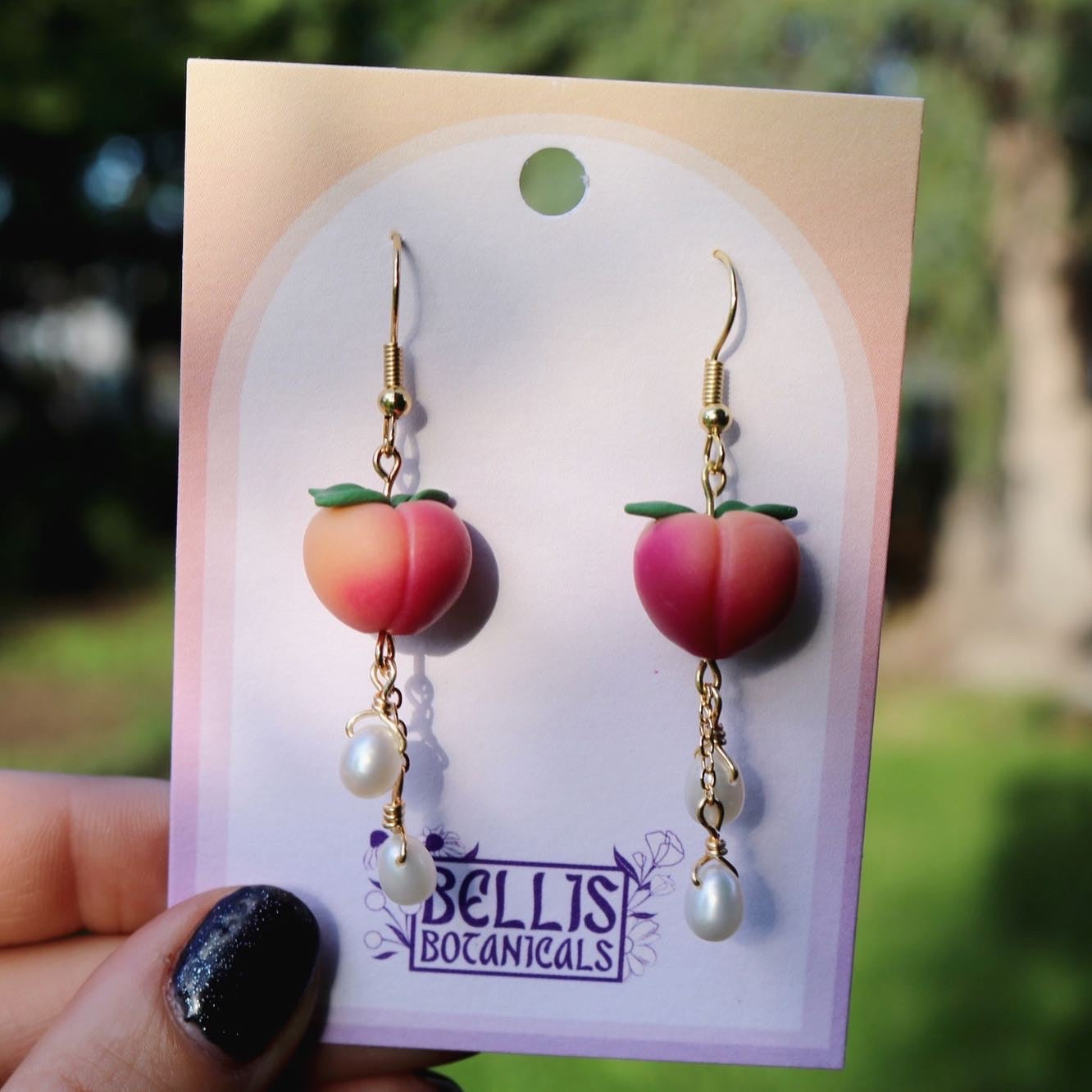Peaches And Cream PRESALE, SHIPS 11/20 -11/23 | Polymer Clay Dangle Earrings With Pearls