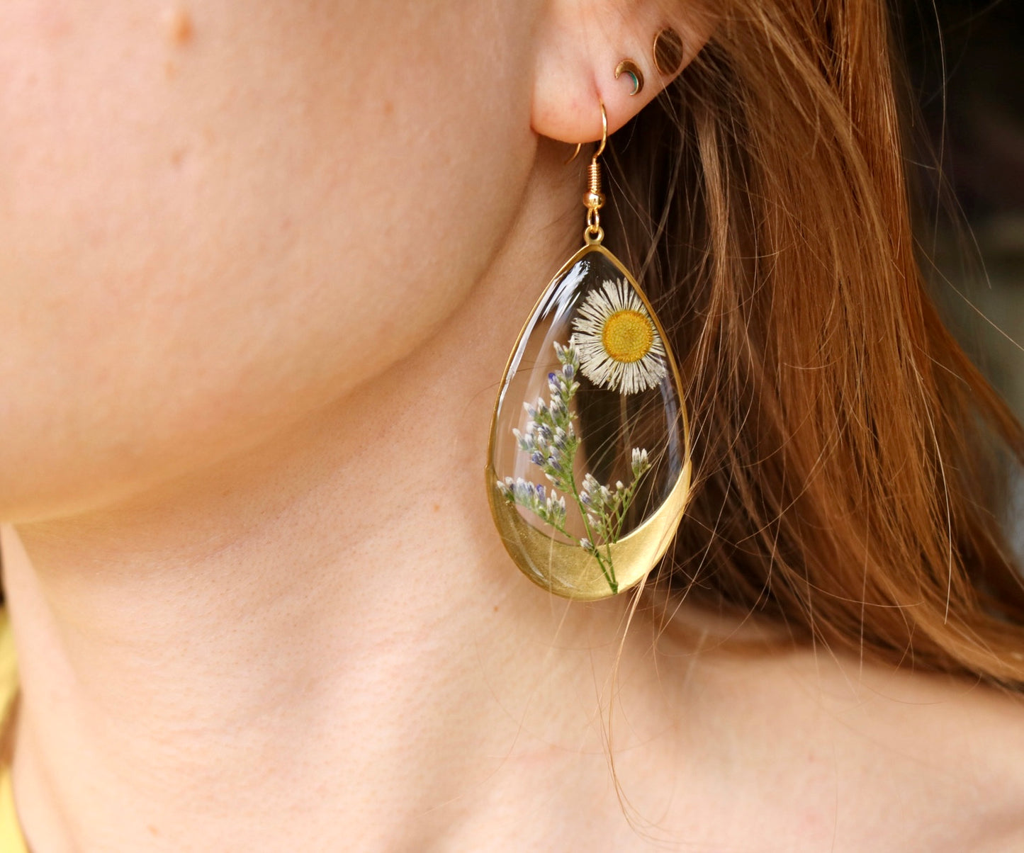 Fleabane and Caspia - Resin Dangle Earrings